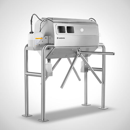 Double-lane hygiene station: Two-hand disinfection with turnstile Type Desi-Control 800 DUO, item. no. 11.10.07.99
