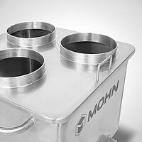 Custom-made design - lid with pipe opening for lifting/loading trolley