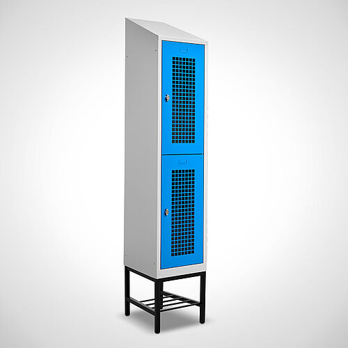 Locker, two-storey Type GS2-UG-ST-EU 1 compartment-400 mm compartment width, item no. 45.00.04.21 with optional shoe rack 