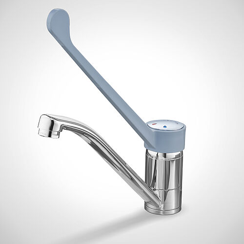 Single lever mixer tap with elbow operating lever, art. no. 97.13.87.53