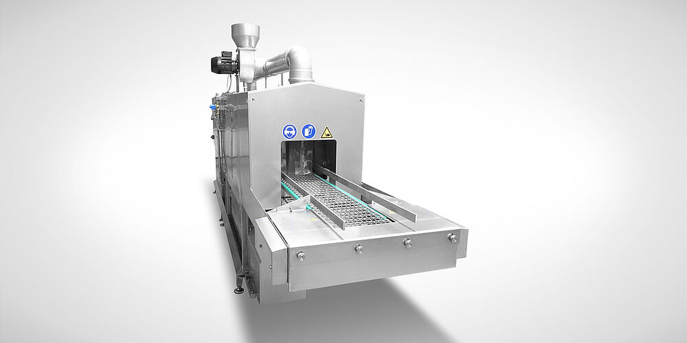 Industrial washer for cleaning cans, buckets and bagged goods Type DLWA-250-CWS 201-1 HIGHLINE | Mohn GmbH 