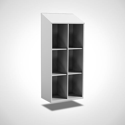 Wall-mounted compartment cupboard Type FS3-WH-ST-EU-O, 6 compartments with 400 mm compartment width, art. no. 45.00.06.03 