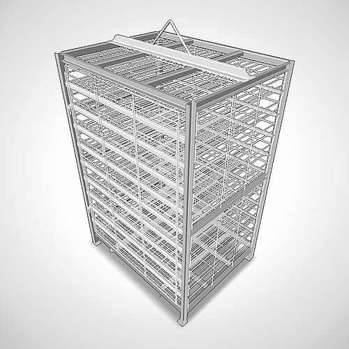 Ripening rack (salt bath) for cheese, 9 floors