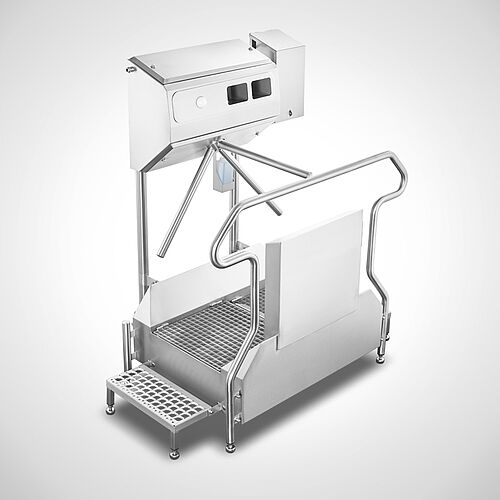 Hygiene Station for sole disinfection with hand disinfection device Type Desi-Check DW-1100 R Highline 