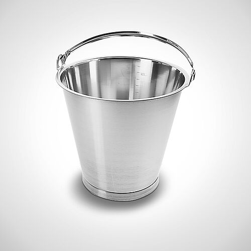 Stainless steel bucket with reinforced floor band (volume 12 ltr.), item no. 40.00.01.27 