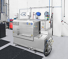 Drehkorb-Waschanlage (Kistenwaschanlage) Typ DWA-Highline, Deckel geschlossen | Mohn GmbH 