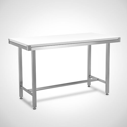 Universal work table Type UTFI-H with white hdpe plastic plate