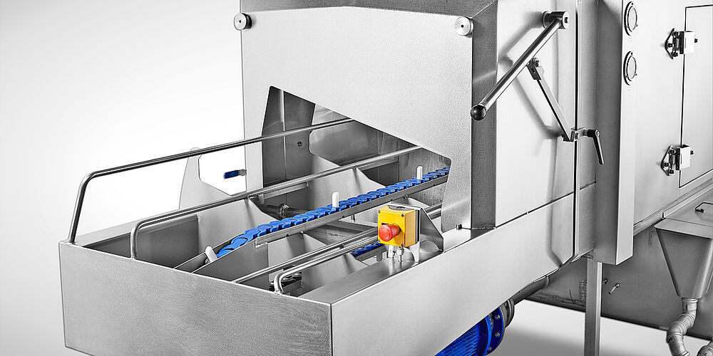 Crate Washer Highline Type DLWA 200, art. no. 11.10.01.20, Infeed table | Mohn GmbH 