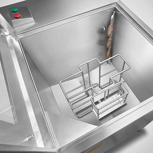 Knife basket pressure cleaner, Internal space: Holding device for small and big knife baskets 