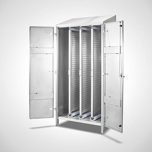 Cabinet with vertical extensions made of stainless steel Type VSD-100-60, item no. 44.20.00.27 