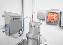 Wall-mounted external control cabinet with hand hygiene station "Cleancenter"