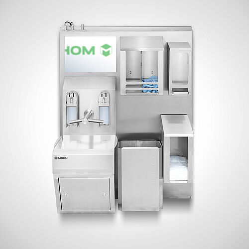 Hygiene wall - custom made - with hand wash basin with integrated Dyon Tap faucet Type HW-HWB-SR-DT 1, ID no. 22-62096 