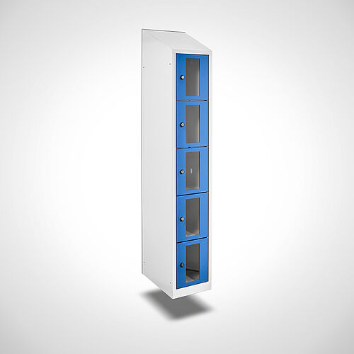 Wall-mounted compartment cupboard with acrylic glass doors Type FSA5-WH-ST-EU 1 compartment with 300 mm compartment width, item no. 46.00.05.40 