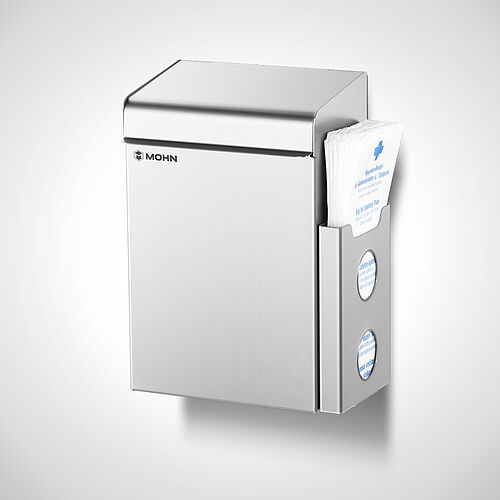 Toilet hygiene waste bin with externa hygiene bag dispenser Type HAB-I, item no. 18.00.01.81