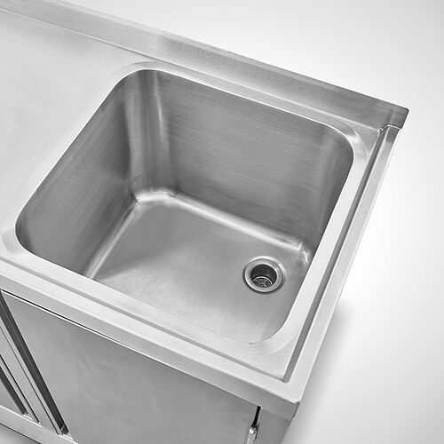 Stainless steel sink cabinet special design, basin dimensions W 400 x D 370 x H 320 mm, ID 21-63749.8