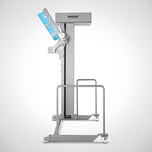Lift + tilting device Type Type HKV-E2 1700-A, art. no. 18.00.40.00 with optionally chassis, art. no. 18.00.30.30 