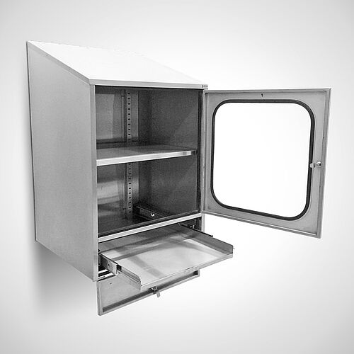 PC-cabinet Type PCS-W with sloping roof (option), art. no. 90.00.00.43 + 45.00.90.09