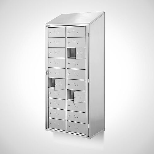 Wandhängender Wäsche-Ausgabeschrank Typ WAS-WH-VA-EU 2/10, Art.-Nr. 45.10.07.53 