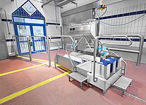 Hygiene Station Type Combiclean-Control Highline with escape route-hinged door, ID 20-63469 