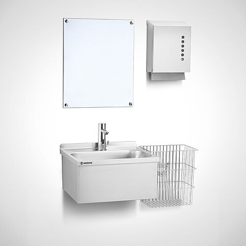 Hand wash basin Type HWB-SA 55 with optionally hygiene equipment