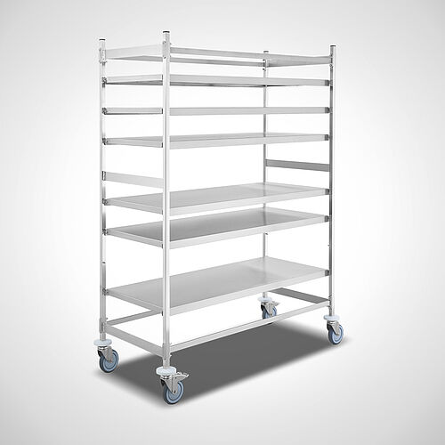 Shelf trolley Type MRW-G-100-140 (closed shelf), with 3 additional shelves, art. no. 49.20.00.34+49.20.01.34 