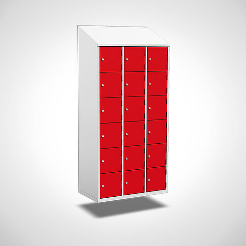 Wall-mounted compartment cupboard Type with doors FS6-WH-ST-EU-G, 18 compartments with 300 mm compartment widt, art. no. 45.00.05.64 