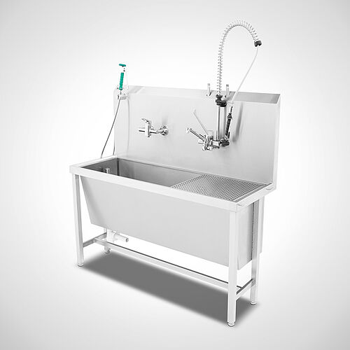 Parts washing place Type TW-G-S with optionally dish showers