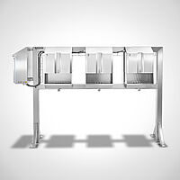 Hygienic hand drier Type Jet II with stainless steel rack (ID 20-61420) 