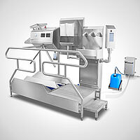 Check-In-Station III-1800-R Highline mit Face-Checkpoint sowie externer Dosiereinheit 