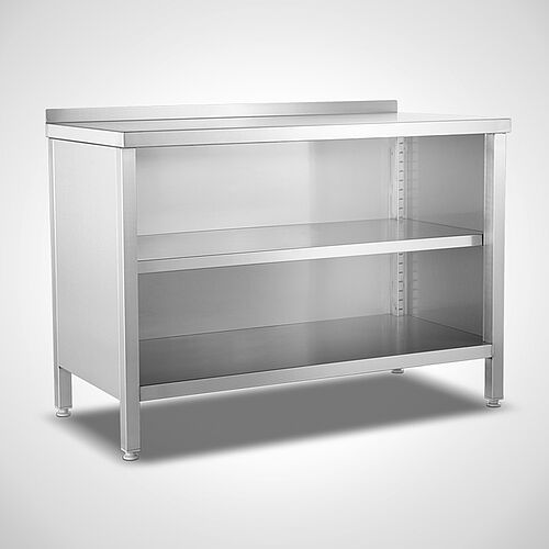 Stainless steel work cabinet type AS-OZ 120-60, art. no. 22.00.05.62, with rear upstand 