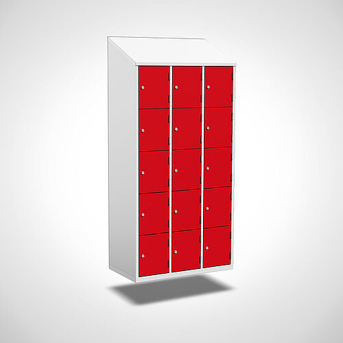 Wall-mounted compartment cupboard with doors Type FS5-WH-ST-EU-G, 15 compartments with compartment width of 300 mm, art. no. 45.00.05.44 