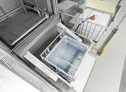 Cabin washing system Type KWA-Rotar, different container designs and sizes washable 