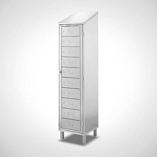 Laundry output cupboard Type WAS-AF-VA-EU-1-10 (10 compartments), art. no. 45.10.07.56 (right) 