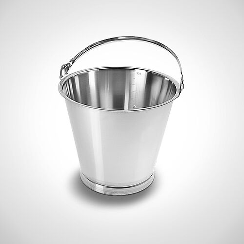 Stainless steel bucket with reinforced floor band (volume 10 ltr.), item no. 48.00.00.03 