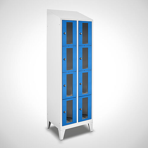 Compartment cupboard with acrylic glass doors Type FSA4-AF-ST-EU 2 compartments with 300 mm compartment width, item no. 46.00.05.32 