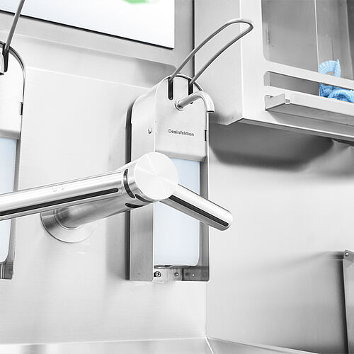 Touch-free operation: Dyon Tap armature for hand washing and hand drying, ID no. 22-62096 