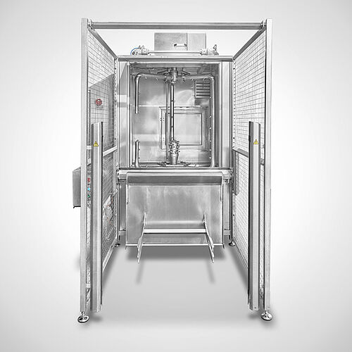 Cabin washing system Type KWA-200 for bin trolleys with safety fence, item no. 11.10.02.70 