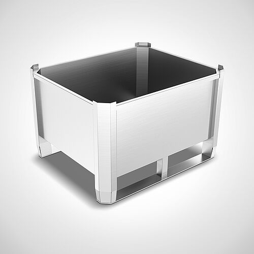 Euro-stacking container on 2 skids Type ESTB-OG-K 600 Liter, item no. 49.00.02.40 