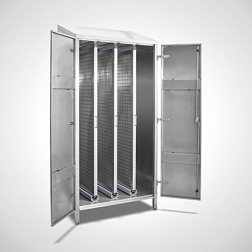 Cabinet with vertical extensions made of stainless steel Type VSD-100-60, item no. 44.20.00.27 