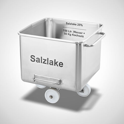 Hub- und Beschickungswagen (Normwagen) Typ HBW-S 200 Liter mit optionaler Beschriftung (Ätzung), Art.-Nr. 41.00.00.00 + 90.00.00.91