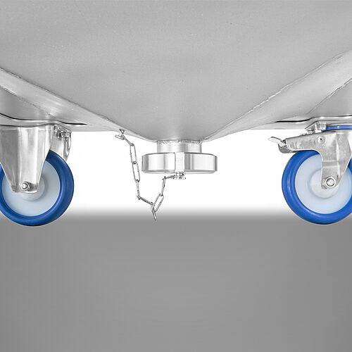 Lift- and tilting bin with hopper bottom type HBW-S-300-2-SON, Id. No.. 22-62012-1, detail: milk screw cap 