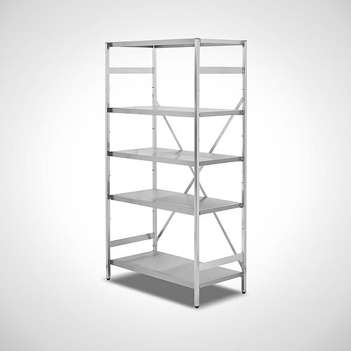 Modular shelf-system: Standard basic shelf with 4 closed compartment shelves 