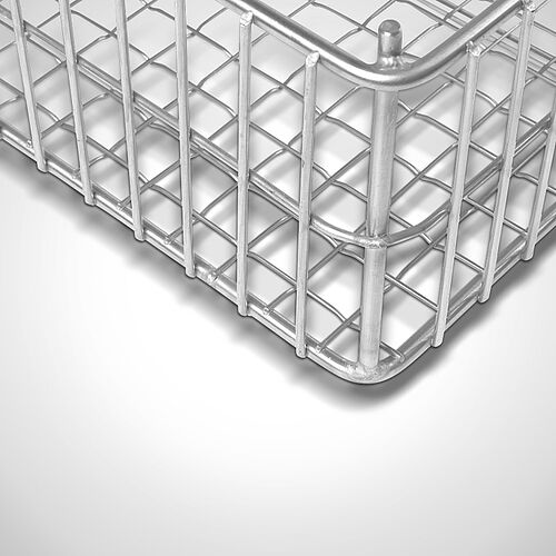 Wire-mesh basket, angular-shaped - stackable 