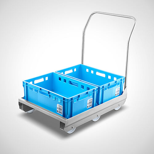 Stainless steel double-trolley with push handle Type STR-DS, item no. 40.00.03.82 