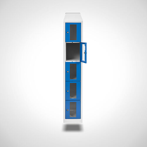 Wall-mounted compartment cupboard with acrylic glass doors Type FSA5-WH-ST-EU 1 compartment with 300 mm compartment width, item no. 46.00.05.40 