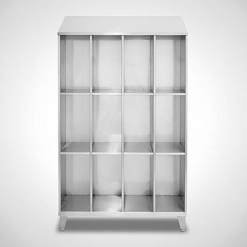 Compartment cabinet without doors made of stainless steel type FS3-AF-VA-EU-O, art. no. 45.10.06.16