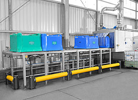 Pass-trough washing machine for big boxes in company Bioceval, Cuxhaven-Germany, ID 20-61969 