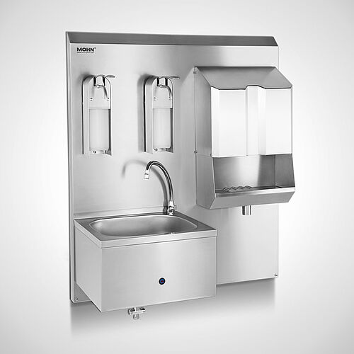 Hygienewand aus Edelstahl mit Hochgeschwindigkeits-Händetrockner Typ HW-J, Art.-Nr. 11.00.00.42 