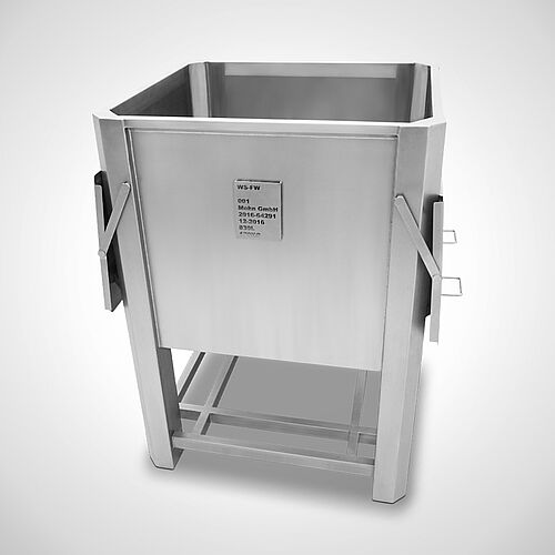 Stainless steel tomato purée bin Type TOMA-B 830, ID 16-64291, right view - lids open 