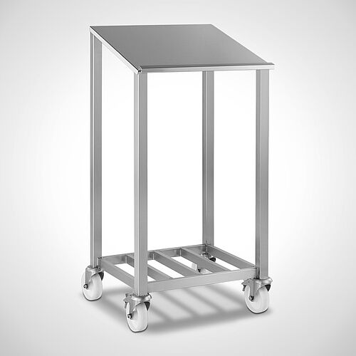 Stainless steel writing desk Type with swivel castors SST-R/F, art. no. 49.00.00.13